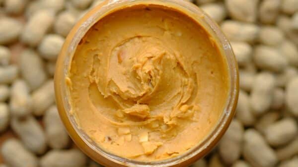 brown powder in brown round container